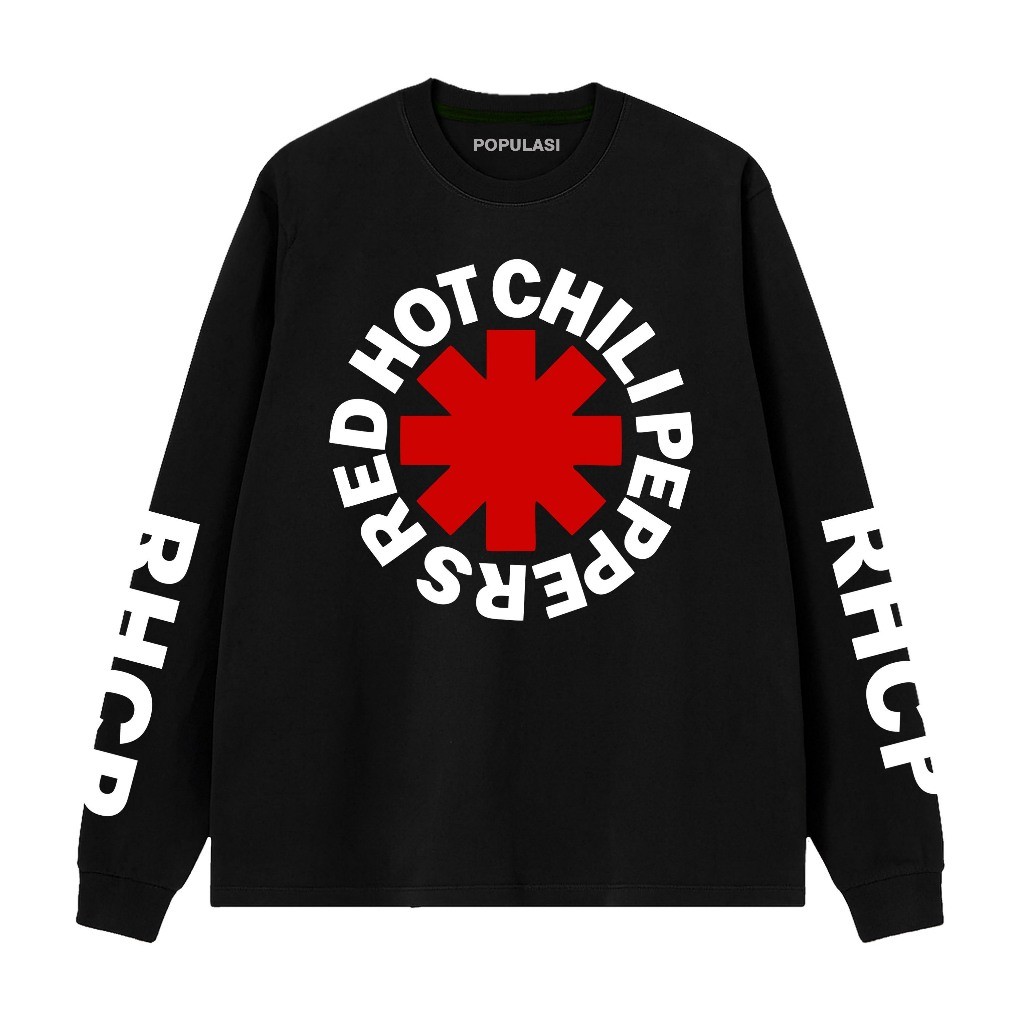 Cavenza Official Long Sleeve Rib Rhcp Logo เสื้อยืด Band Combed วัสดุ 24s