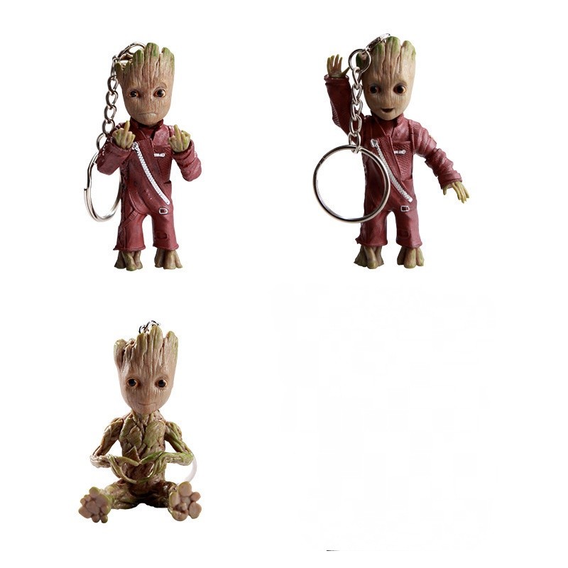 Guardians of the Galaxy 2 tree man baby Groot พวงกุญแจจี้มือถือ Groot โมเดลเครื่องประดับ