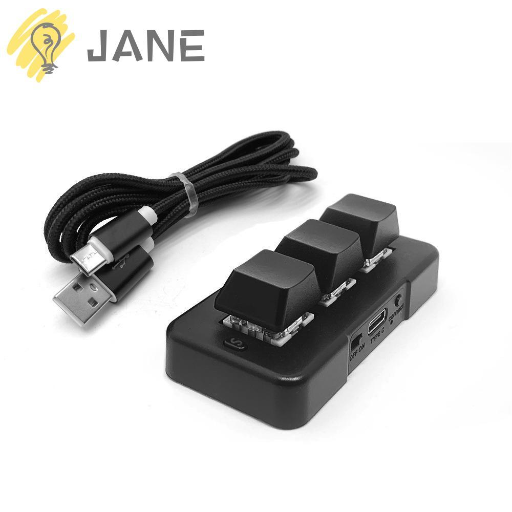 JANE คีย์บอร์ด, คีย์บอร์ดปรับแต่งขนาดเล็ก 3 คีย์, สีดําสีขาว USB + BT Dual-mode MK321U MK321G MK321B