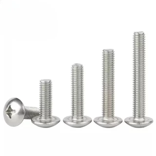 น็อต สกรู หัวร่ม หัวกระทะ แฉกT+ สแตนเลส304 เกลียวมิล หยาบ M5 M6 M8 / Truss Head Phillip Machine Screw SUS 304 [DVA]