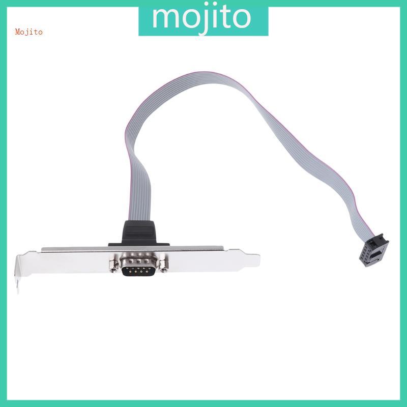Mojito เมนบอร์ด COM พอร์ต Serial 9Pin DB9 RS232 Ribbon Cable Connector Bracket คอมพิวเตอร์ 9P Baffle