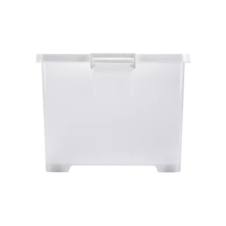 GlobalHouse JCJ กล่องสี่เหลี่ยมมีล้อ 75 ลิตร รุ่น 5114 ขนาด 48.5x67x36 ซม. สีใส