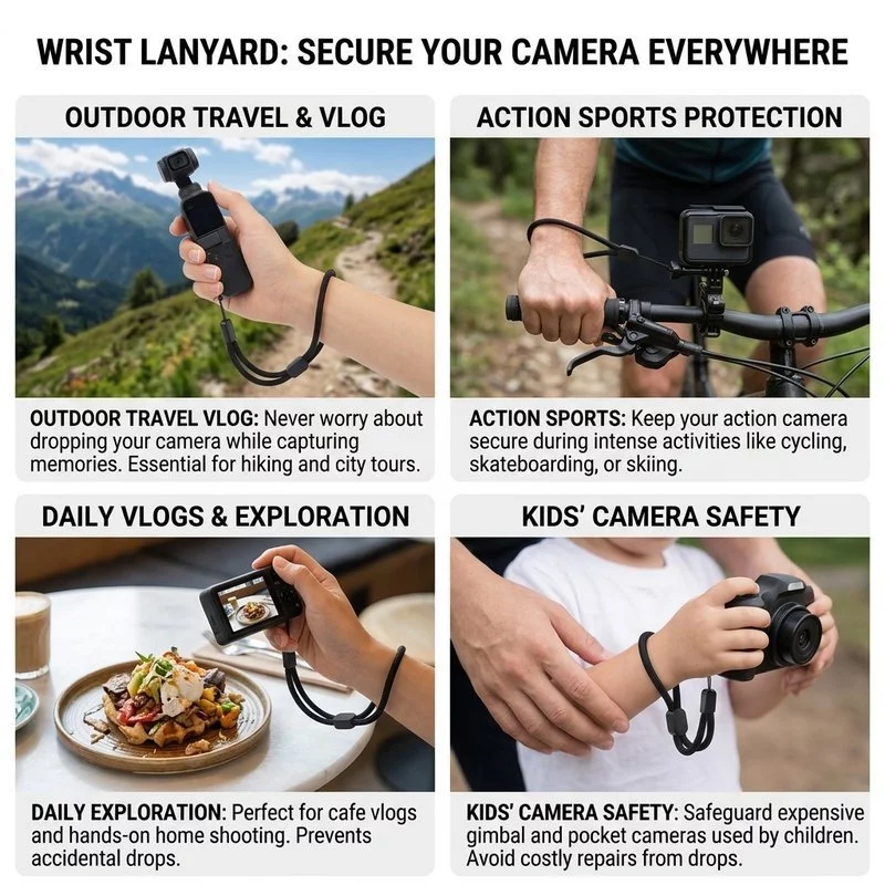 สายคล้องกล้อง Insta360 สายรัดข้อมือปรับได้ พร้อมหัวสกรู 1/4 thumbnail 7