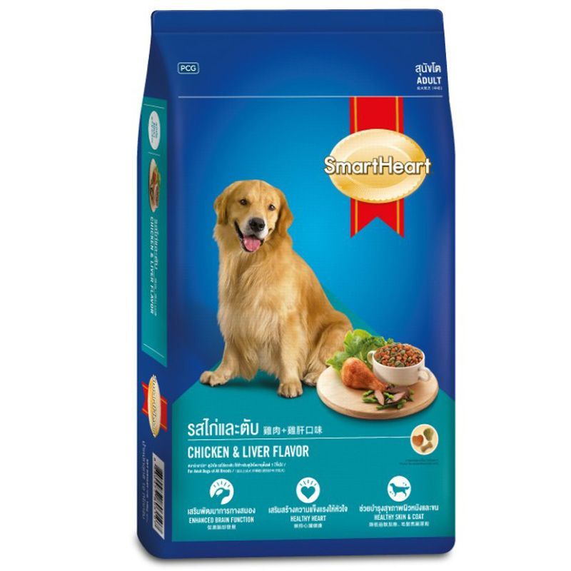 สมาร์ทฮาร์ทอาหารสุนัขโตรสไก่และตับ 10กก. Smart Heart Adult Chicken and Liver 10kg. [หมายเลขบาร์โค้ด 8850477803107 ]