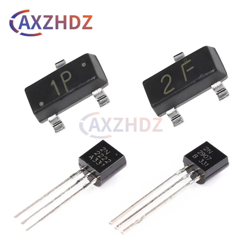 100PCS 1P 2F SOT-23 TO-92 2N22 2N2907 MMBT22A MMBT2907A MPS22 MPS2907A 2N2907A NPN PNP 600mA 40V SMD
