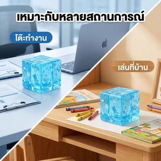 สกุชชี่ก้อนน้ำแข็ง บล็อกน้ําแข็งจําลอง สกุชชี่น้ำแข็งหนึบ แช่ตู้เย็นก่อนเล่นเพื่อความสโลว์ คลายเครียด