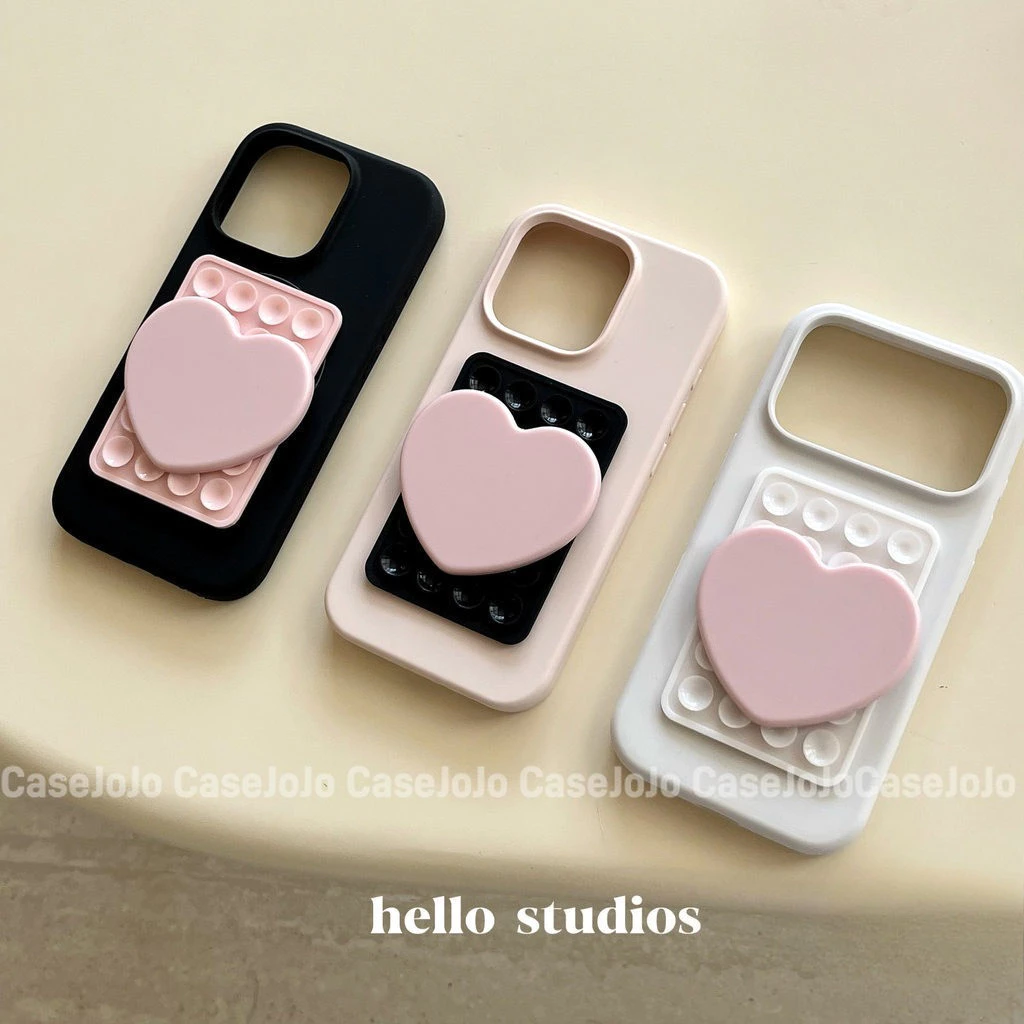 เคสกระจก สีตัดกันเรียบง่ายสไตล์เกาหลี สำหรับ iPhone Air 12 Pro 17 Pro Max 16 Plus 14 13 15 Pro 11 ถ้วยดูดโทรศัพท์มือถือ