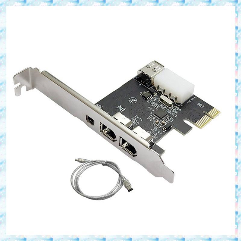 [RQMU] PCI-E 1X ถึง 1394a การ์ดขยาย 4 พอร์ต VT6315 อะแดปเตอร์การ์ด FireWire เข้ากันได้กับกล้องวิดีโอ