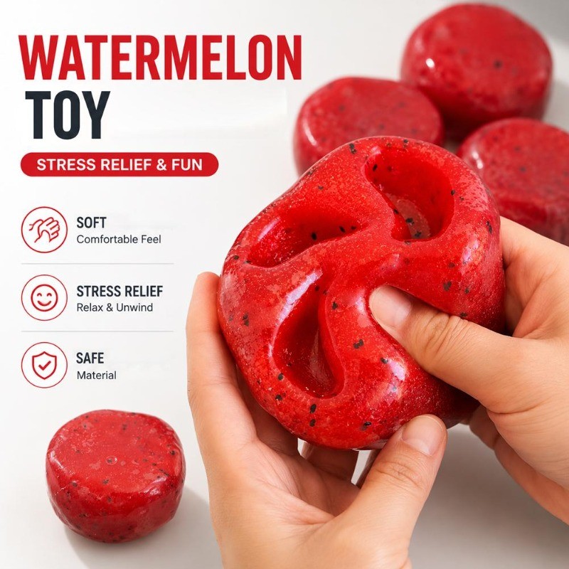 Ice Ball แตงโม Slushy Squishy ของเล่น Sensory Fidgets ของเล่นจําลองโปร่งใส Anti Stress Slow-rebound Decompression ของเล่น