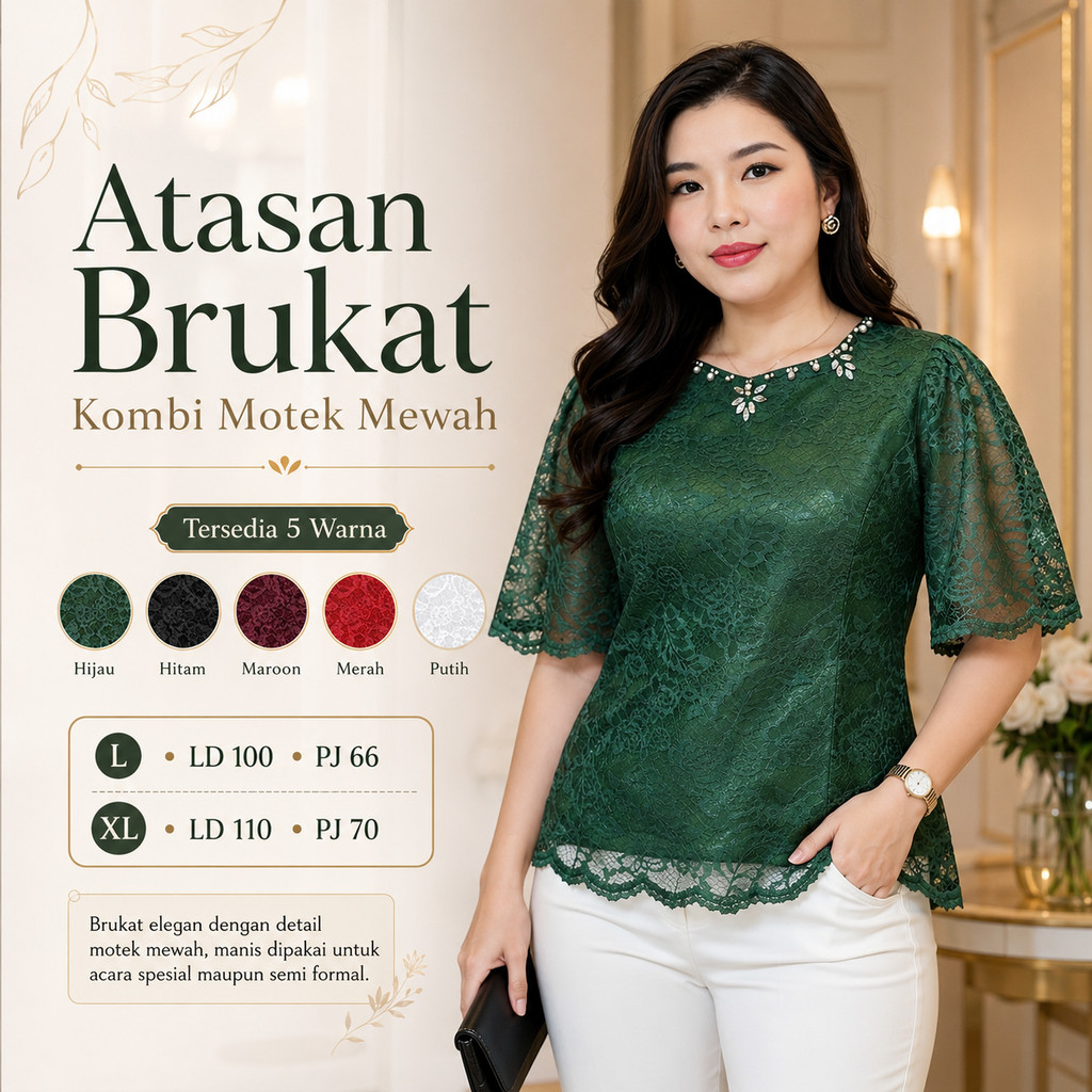 เสื้อเบลาส์ผู้หญิงสวยหรูหราสุดๆ 30523 REALPICCT วัสดุโบรเคดระดับพรีเมียม - EC46