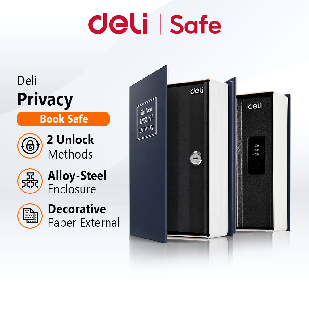 Deli Secret Book Safe Box Dictionary Cash Box Hidden Storage Cash Jewelry Passport ET641