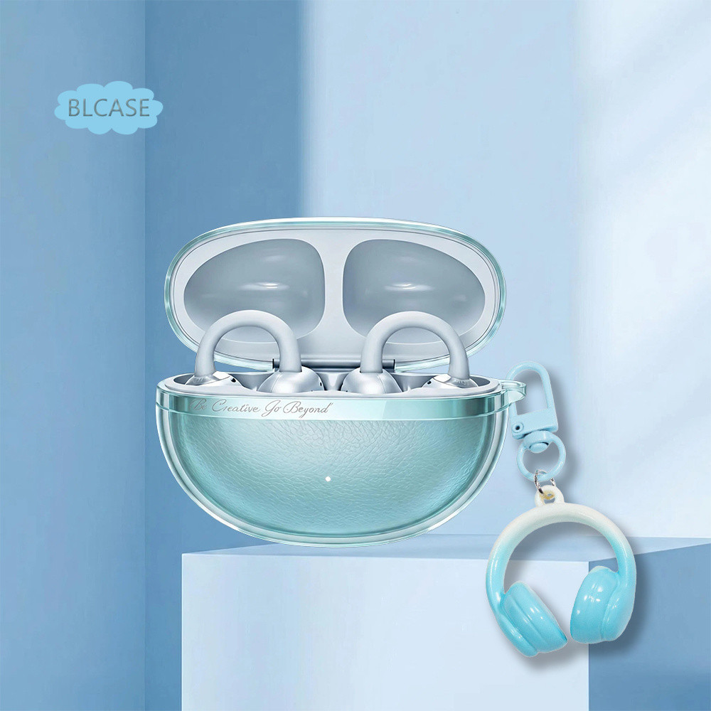 สําหรับ QCY Crossky C50/C50S กรณีหูฟังที่มีสีสัน Clear ป้องกันปลอกกันกระแทกหูฟัง Soft Shell หูฟังกระเป๋าพร้อมจี้