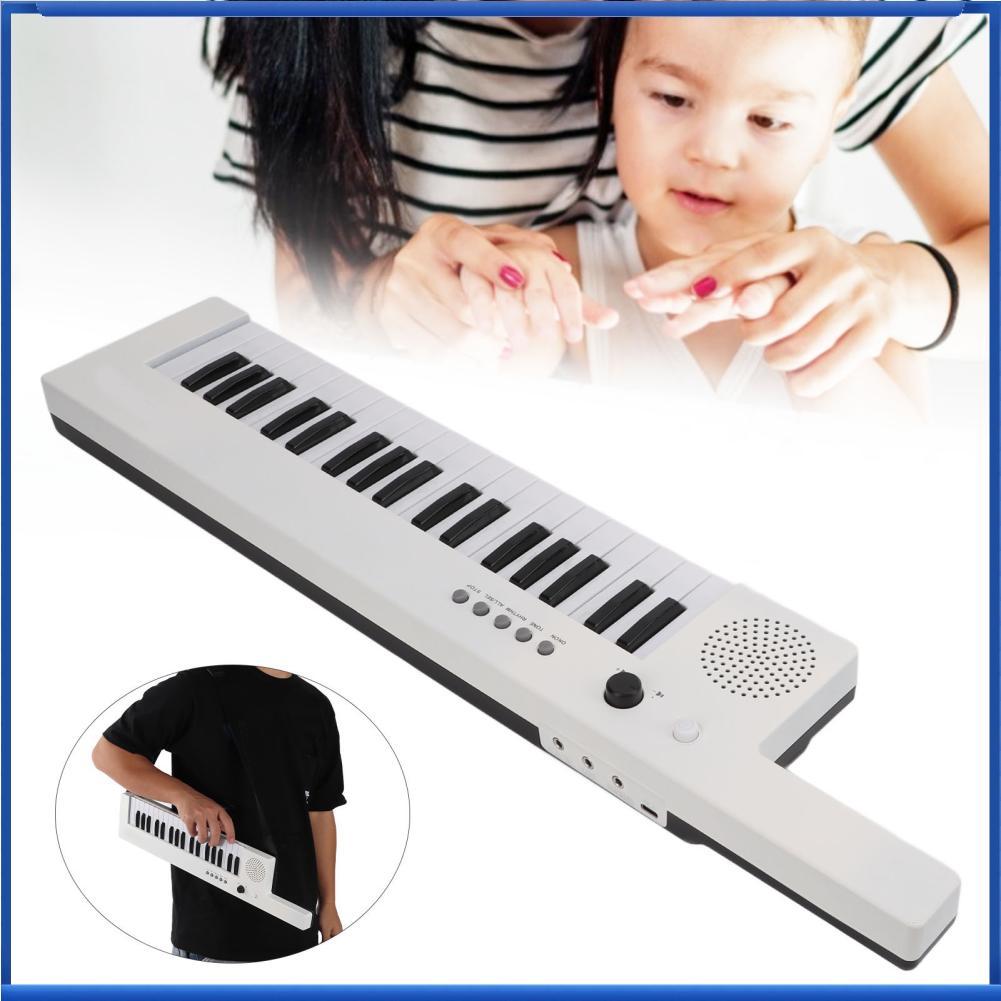 Lestoree-th 37 คีย์คีย์บอร์ดเปียโนแบบพกพากีตาร์ออร์แกนอิเล็กทรอนิกส์ MINI Keytar การศึกษาเครื่องดนตร