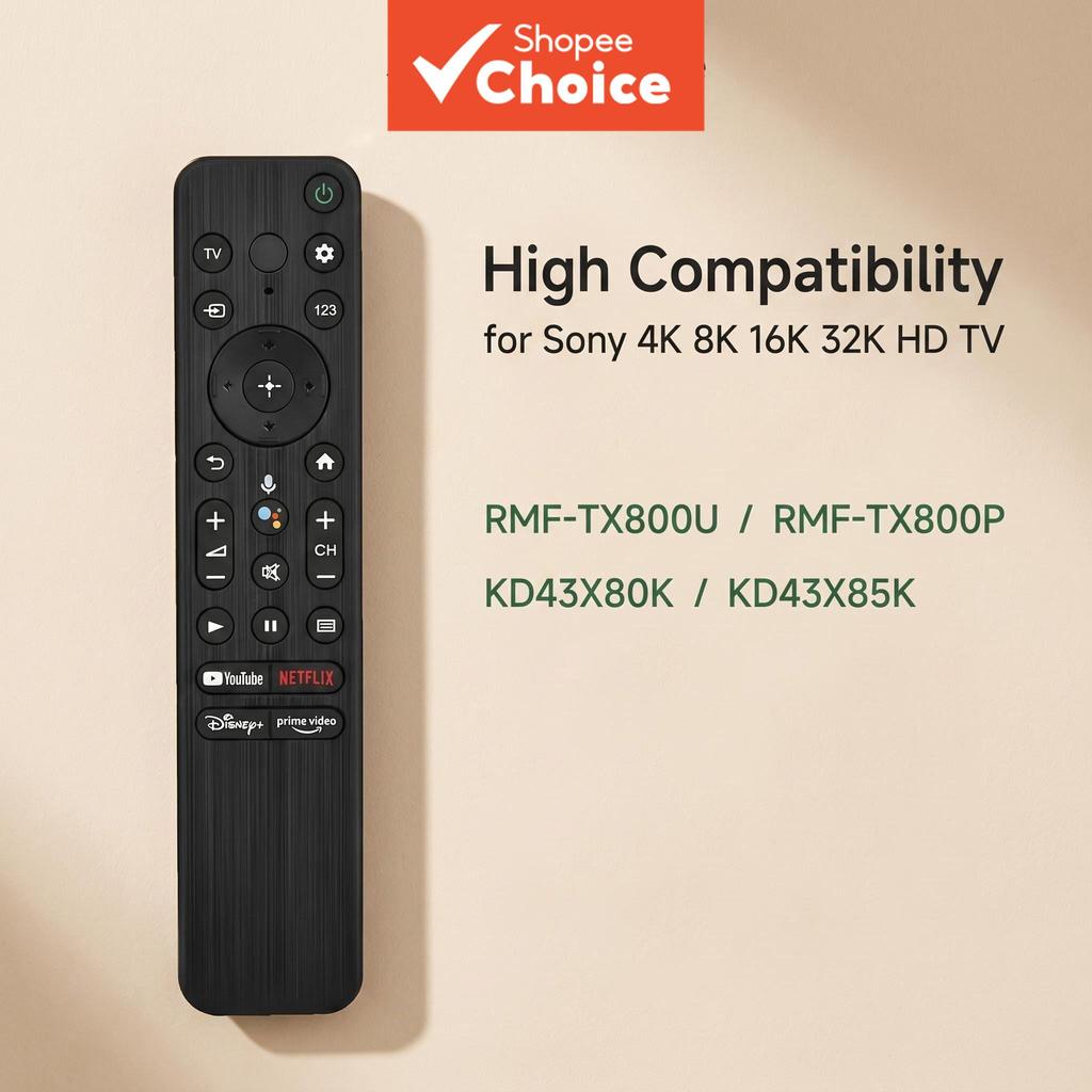 ใช้ได้กับ Sony - AI Bluetooth Voice รีโมทคอนโทรล RMF-TX800U RMF-TX800P 4K 8K 16K 32K HD TV รุ่น KD43