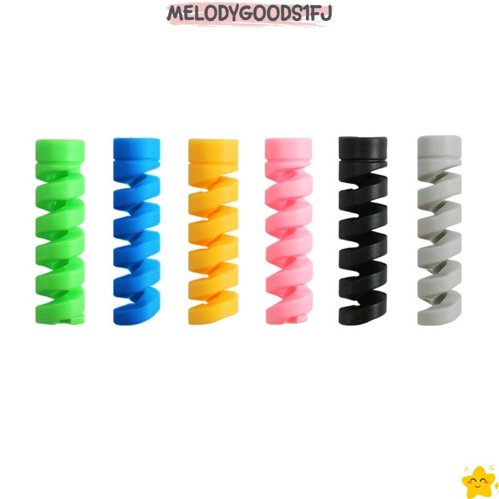 MELODYGOODS1FJ Cable Trimmer, TPR Anti Breakage Data Cable Protective Sleeve, Anti Bending Lightweight 7 สี Spiral Winding อุปกรณ์