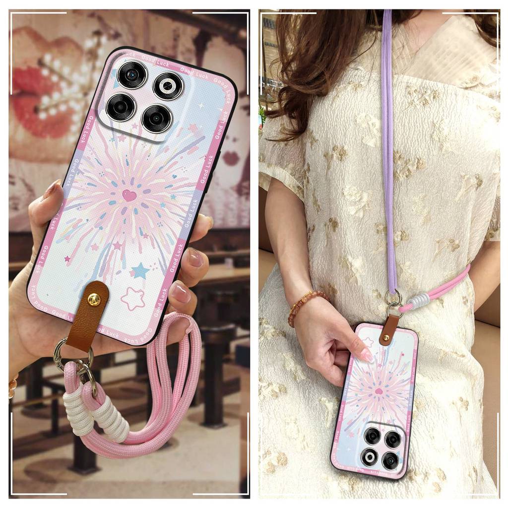 Lanyard Soft Case เคสโทรศัพท์สําหรับ ZTE Blade V70/Axon70 กันน้ําฝาหลังสร้อยคอกันกระแทกการ์ตูน TPU ซ