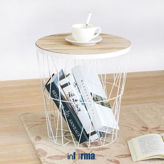 Informa Topaz Meja Tamu Dengan Penyimpanan - Putih Coffee Table Meja Ruang Tamu Meja Sofa Meja Minimalis