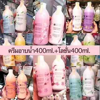 🧚🏻โลชั่นบำรุงผิวกาย /ครีบอาบนำ้🍎ราคาถูก กลิ่นหอมฟุ้ง ขวดใหญ่400ml.