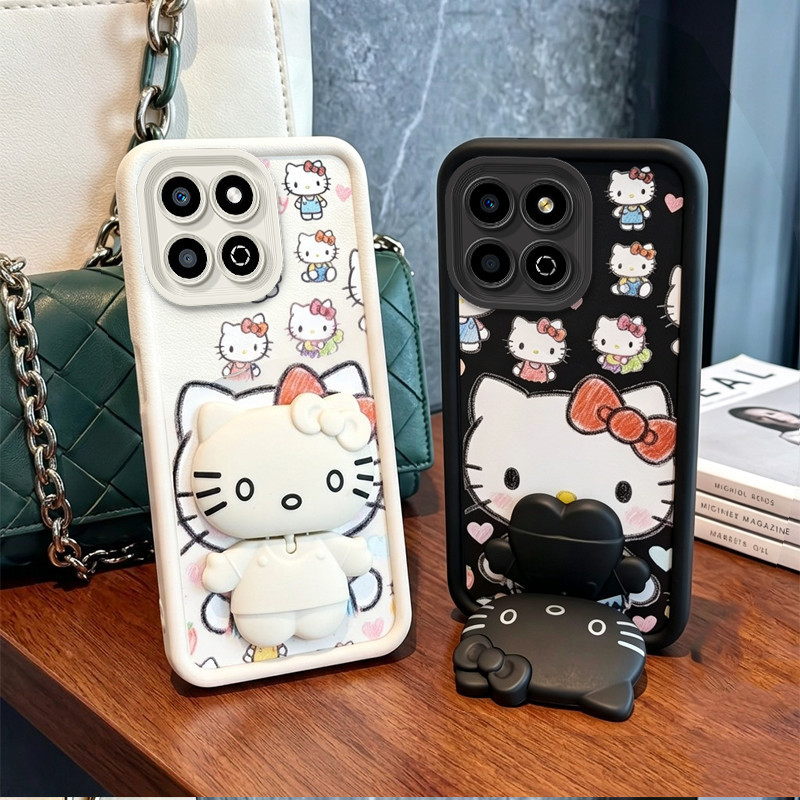 เคสสําหรับ honor X8B X8A x8c x8d x6d x6c 4g X6B X6A X6S X6 X8 5G เคสโทรศัพท์ Softcase กันกระแทกออกแบบใหม่ความงามกับเด็กชายแมวน่ารัก JTTY