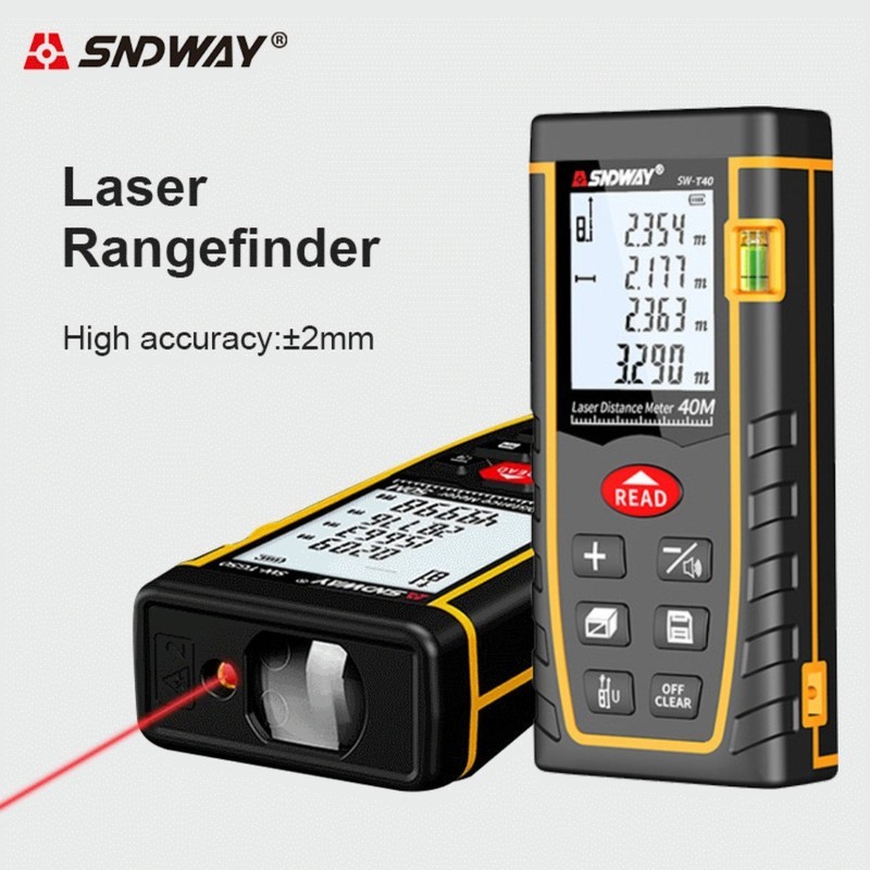 SNDWAY SNDWAY SW-T40/T60 เลเซอร์เรนจ์ไฟอินฟราเรดเทปวัดไม้บรรทัดอิเล็กทรอนิกส์ภาษาอังกฤษ
