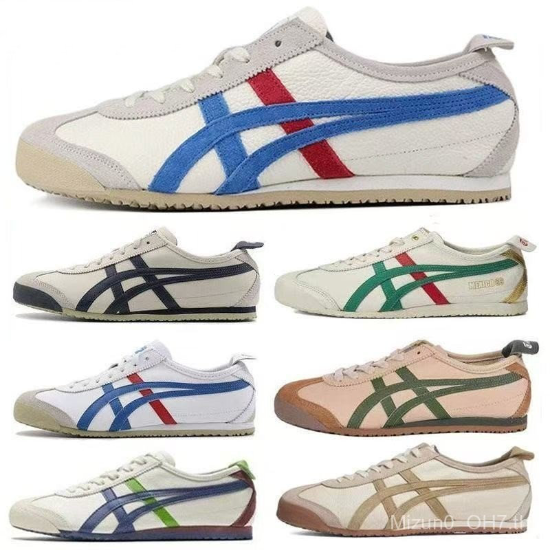 Onitsuka Tiger Onitsuka Tiger Mexico 66 ผู้ชายผู้หญิงรองเท้าผ้าใบสีดํา Samurai ASICS รองเท้าผู้หญิงร