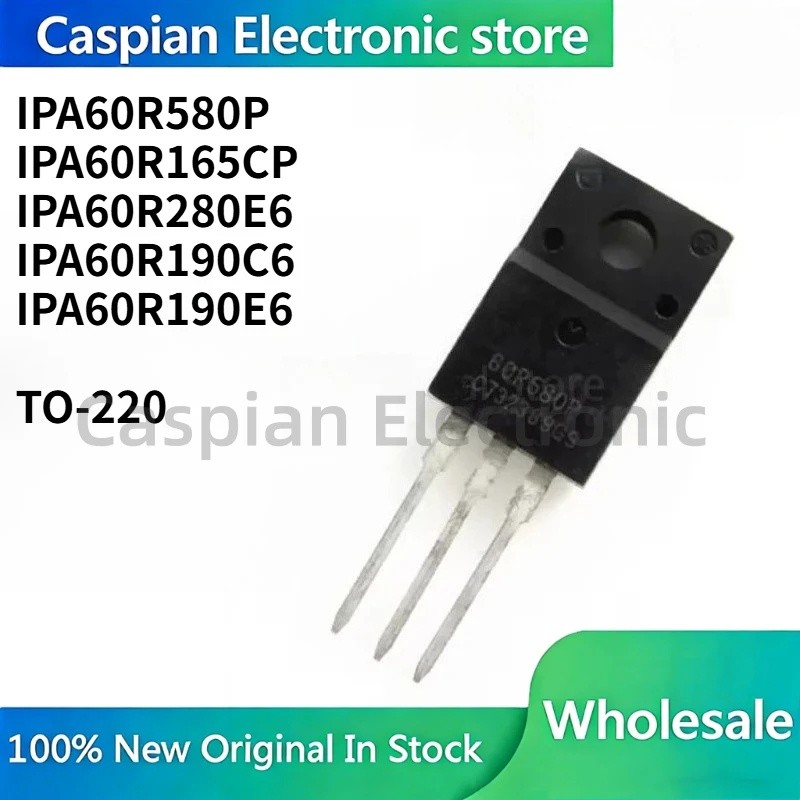 5PCS 60R580P 6R165P 6R280E6 6R190C6 6R190E6 IPA60R580P IPA60R165CP IPA60R280E6 IPA60R190C6C6 ทรานซิส