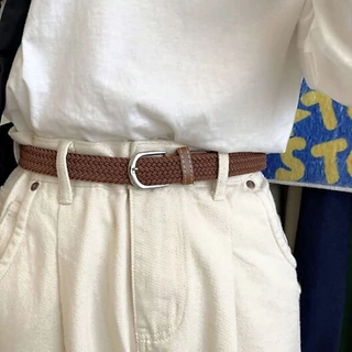 [W0091] เข็มขัด ผ้ายืดได้ ลายเชือกถัก Belts ใช้ได้ทั้งผู้ชายหญิง
