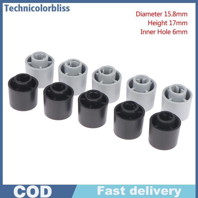 Tcbs 5 ชิ้นพลาสติกครึ่งเพลาลูกบิดเส้นผ่านศูนย์กลาง 15.8 มม.ความสูง 17 มม. Potentiometer Encoder ลูกบิด D-รูปด้านใน 6 มิลลิเมตร Bliss