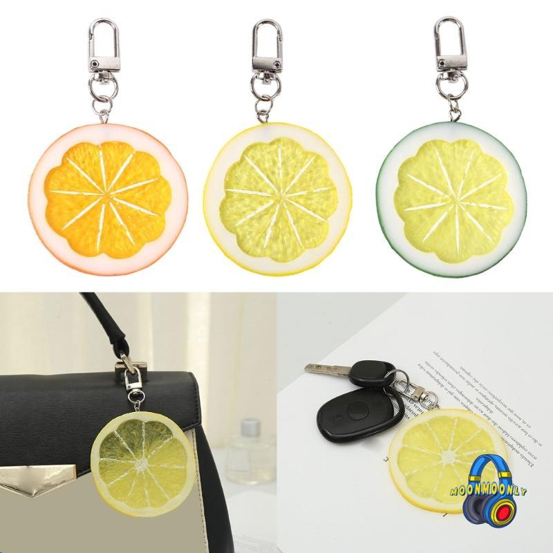MOON Lemon Key Charm เรซิ่นผลไม้รุ่น Key แหวนเครื่องประดับเครื่องประดับแฟชั่นผู้หญิง