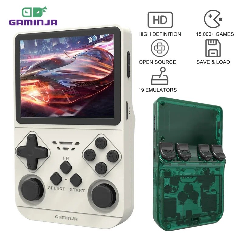 WE GAMINJA ใหม่เปิด Retro คอนโซลวิดีโอเกมมือถือ Buit ใน 64GB การ์ด Emulator สําหรับ PS1/PSP/DC/N64/S