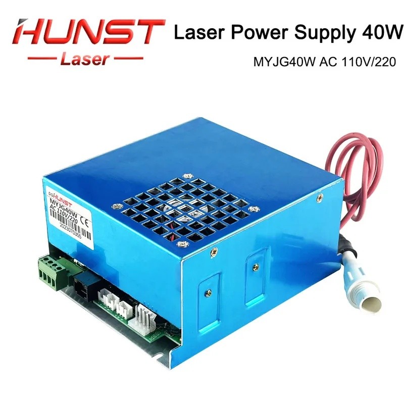 Huntt MYJG-40W CO2 เครื่องกําเนิดไฟฟ้าเลเซอร์ 110V/220V พร้อมพอร์ต LCD Display Current สําหรับช่างแก