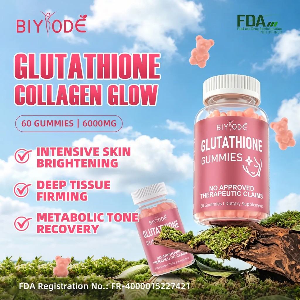 24H-จัดส่งฟรี BIYODE Glutathione Whitening Gummies อาหารเสริมไวท์เทนนิ่ง // FDA ผ่านแล้ว// Glutathio