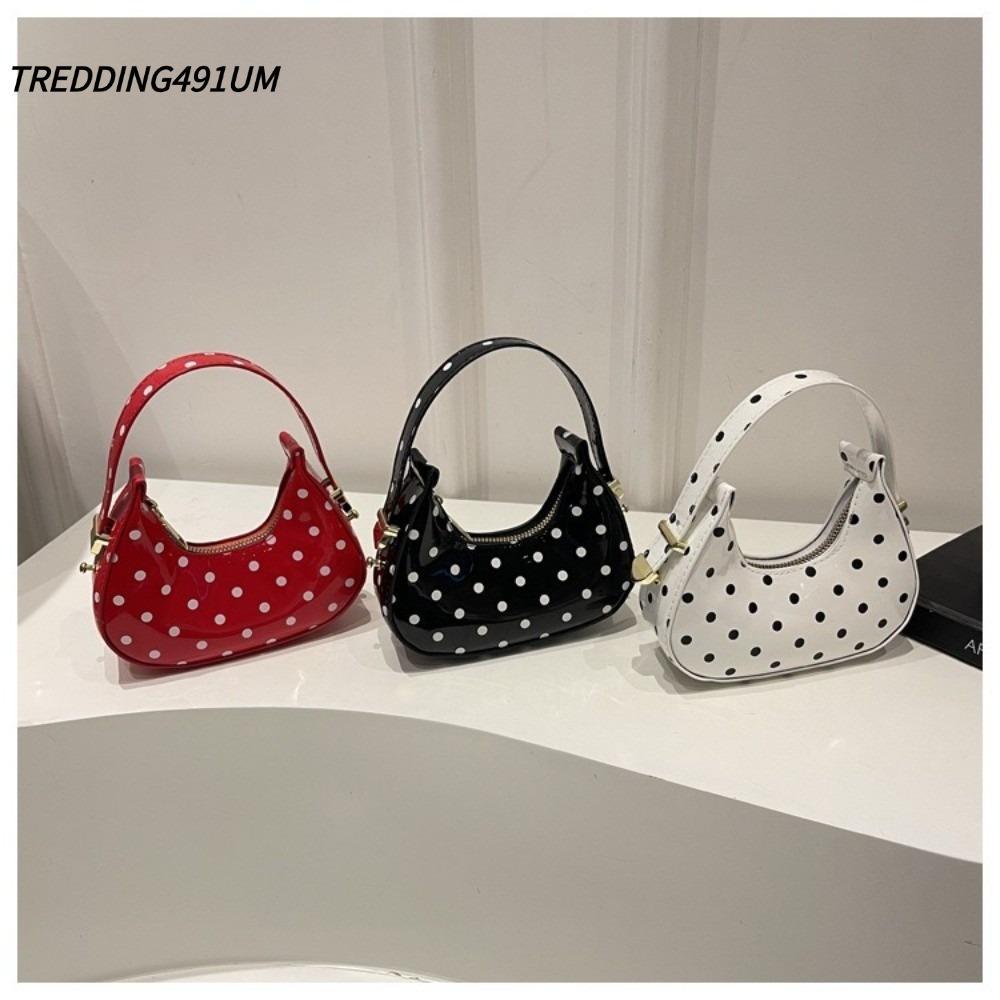 TREDDING491UM Mini Hobo Bag, Polka Dot Pattern Lightweight Design Underarm Handbag, Casual Fashion S