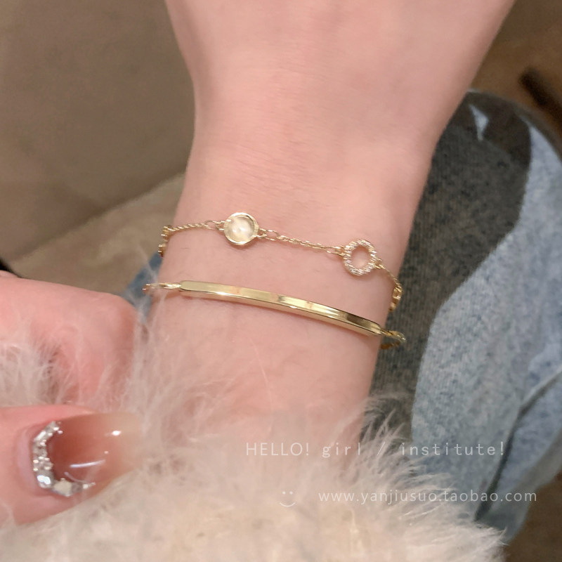 กำไลข้อมือผู้หญิง coquette bracelet Micro-Inlaid Zircon สร้อยข้อมือโอปอลหญิงหรูหรา Niche ประณีต High