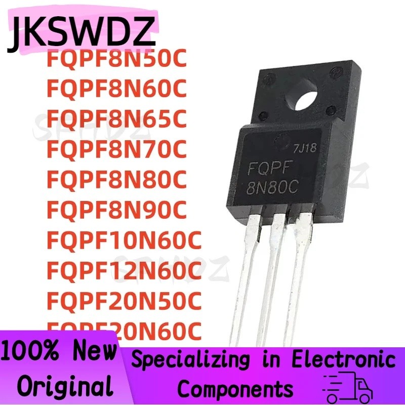 5PCS FQPF8N50C FQPF8N60C FQPF8N65C FQPF8N70C FQPF8N90C FQPF10N60C FQPF12N60C FQPF20C ทรานซิสเตอร์FQF