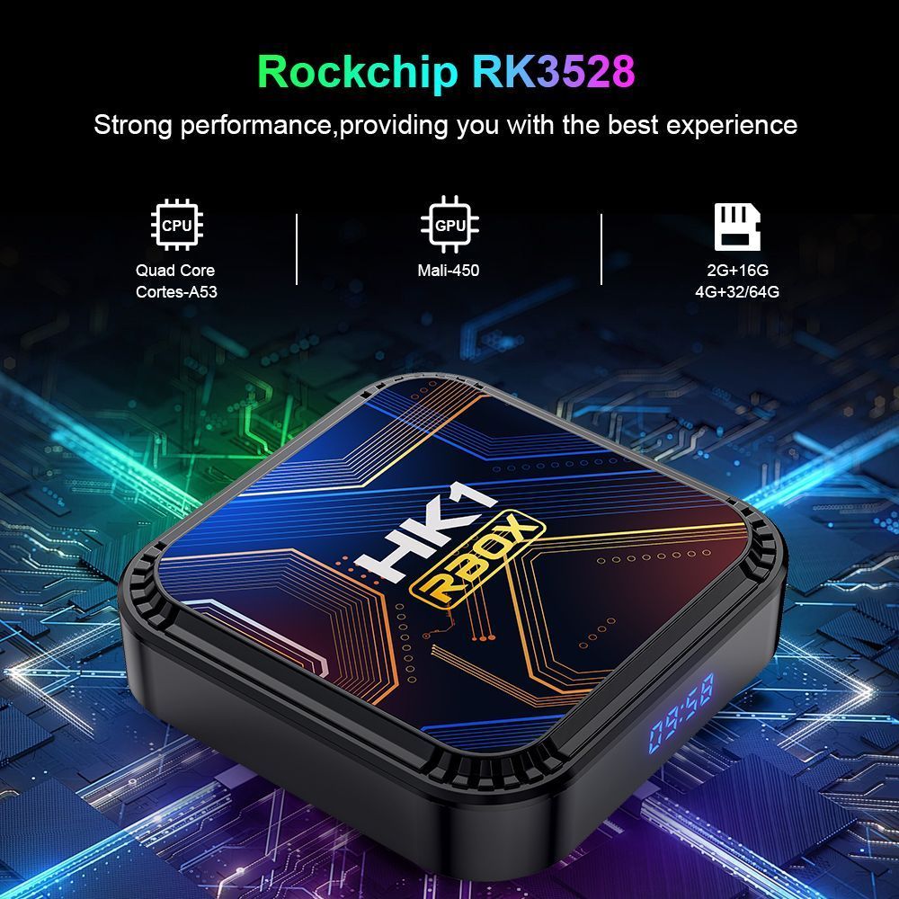 เครื่องเล่นเครือข่ายอัจฉริยะ HK1RBOX K8S Set Top Box TVbox Android 13 RK3528