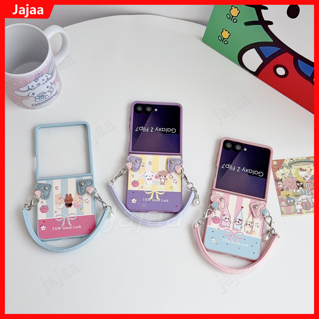 เกาหลี INS น่ารักการ์ตูนขนมกระต่ายเคสโทรศัพท์สําหรับ Samsung Galaxy Z Flip 8 7 Flip8 Flip7 zflip8 ZF