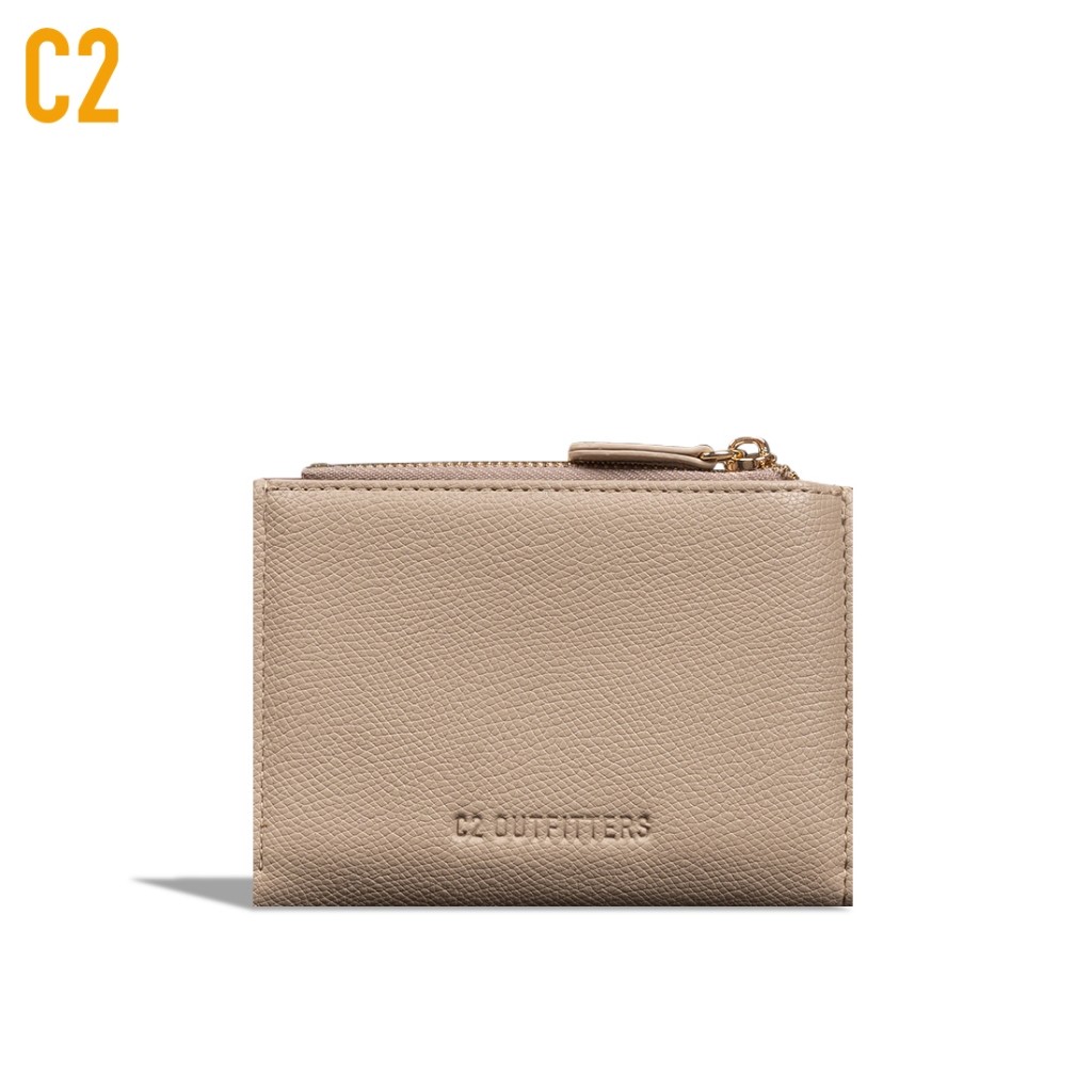 C2 Shireen Taupe Leather Wallet - กระเป๋าสตางค์หนังผู้หญิง