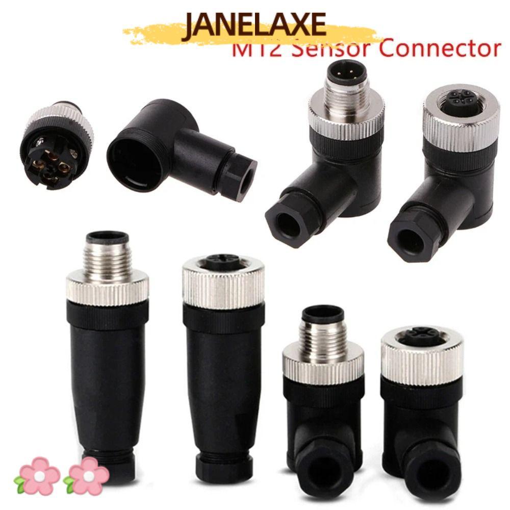 JANELAXE932JN M12 Sensor Connector, 4 5 8 Pin ชายหญิงซ็อกเก็ต M12 ปลั๊กการบิน,ประเภทเซนเซอร์ขั้วต่อก