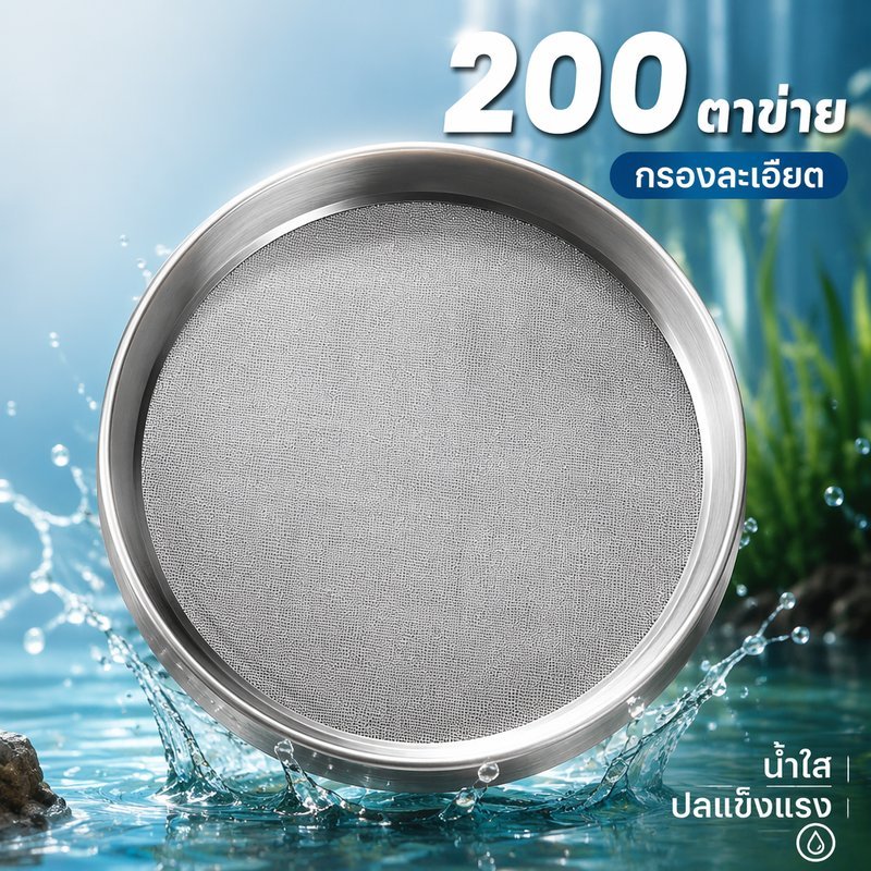 ตะแกรงกรองขี้ปลา สแตนเลส 304 แผ่นกรองบ่อปลา 200 ตาข่าย หน้าจอกรองถังปลา