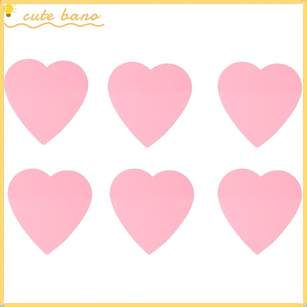 BANO 6 แพ็ค Notepad หัวใจกาวในตัวสีชมพูกันน้ํา