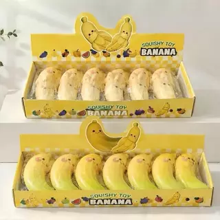 พร้อมส่งในไทย สกุชชี่กล้วยหอม Squishy Banana เนื้อสโลว์ Slow Rising บีบคลายเครียด เลือกแบบได้