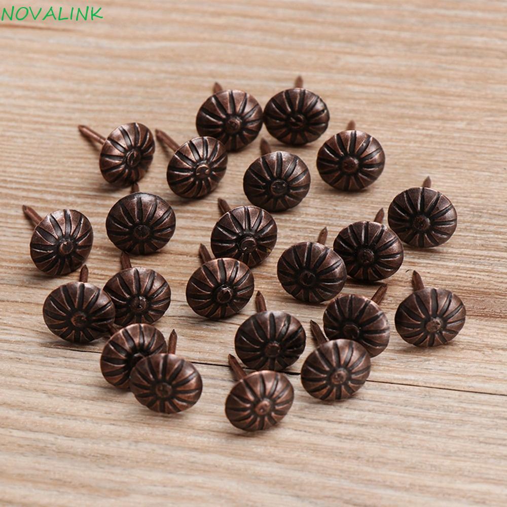 NOVALINK Tacks เครื่องประดับของขวัญกล่อง Fasteners ตารางทองเหลืองโซฟา 100 ชิ้น/300 ชิ้นทองแดงสีแดงทอง Pushpins