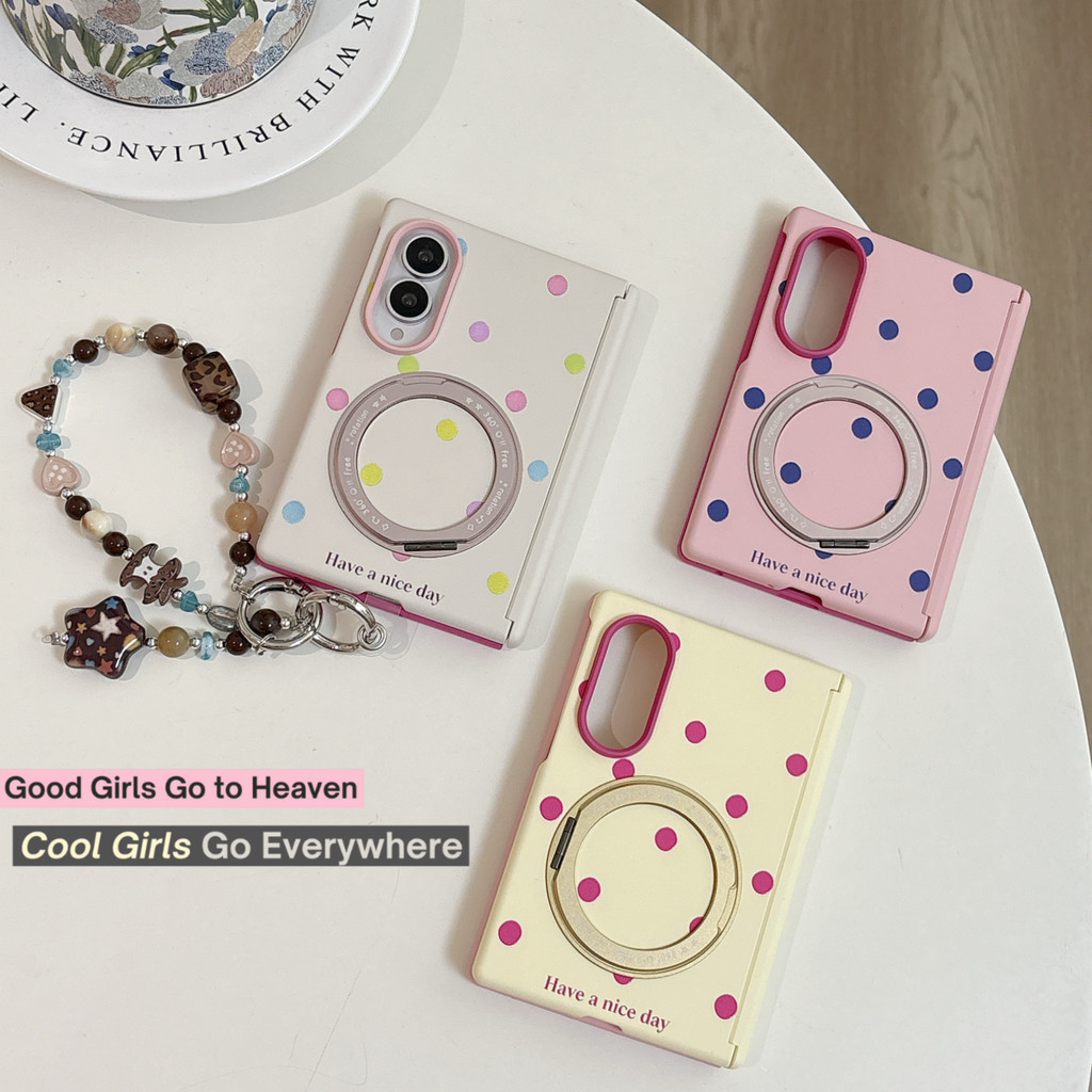 New style จุดหลากสี ฝังตัว Magnetic holder Skin feel เคส สำหรับ Samsung Galaxy Fold8 Wide Case ชุดสามชิ้นที่ถอดออกได้รวมทุกอย่าง แกนกลางแม่เหล็ก ป้องกันการตก พลิกปก เคส
