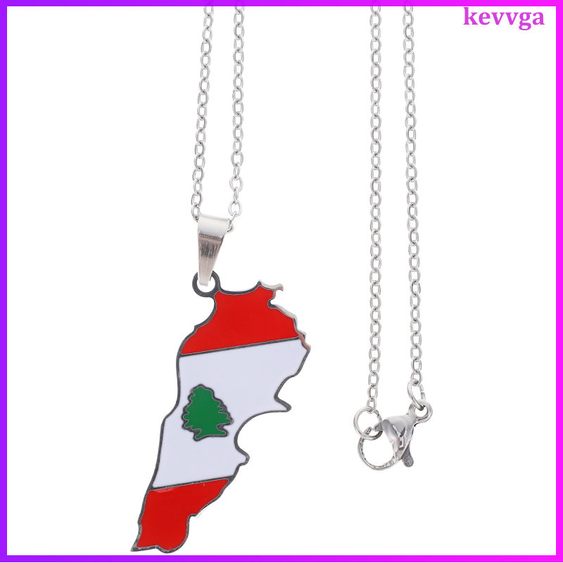 Lebanon สร้อยคอจี้ธงแผนที่และสร้อยคอธงสําหรับผู้หญิงและผู้ชาย Lebanon เครื่องประดับ Lebanon แผนที่จี
