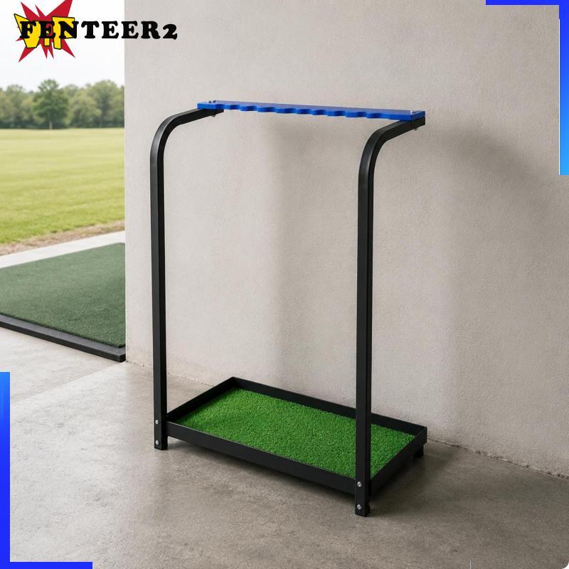 [Fenteer2] 9-Slot Golf Rack Space Saving Golf Club Rack ฐานกันลื่นที่เก็บกีฬาสําหรับพื้นที่ฝึกซ้อม