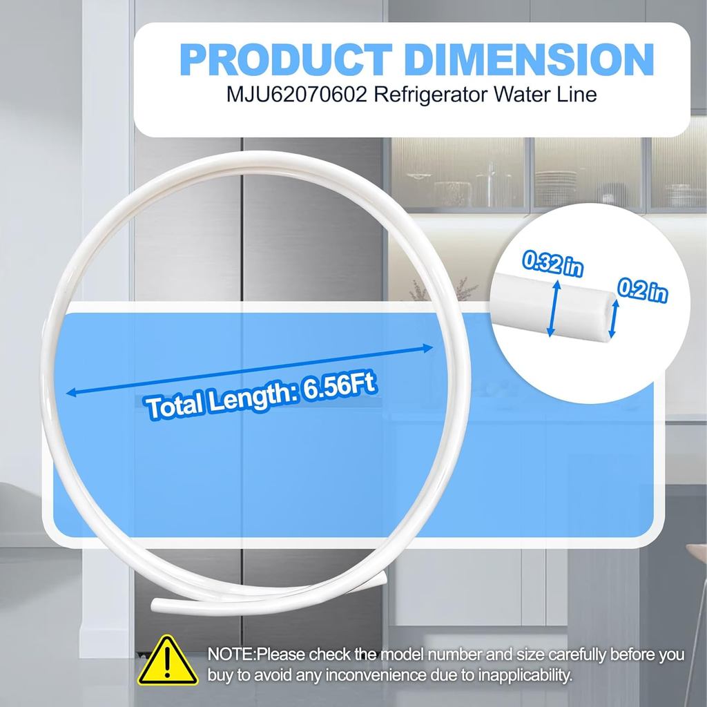 2-Pack MJU62070602 ตู้เย็น Water Line 6.56 FT - 5/16" สําหรับ LG & Kenmore Elite Freezers/Fridgs | เ