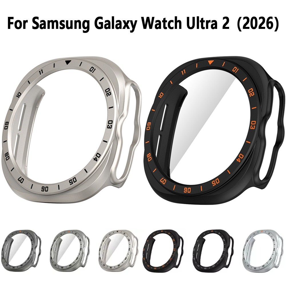 เคสพีซี เข้ากันได้กับ Samsung Galaxy Watch Ultra 2(2026) กระจกนิรภัยและเกราะป้องกันกลวงออก