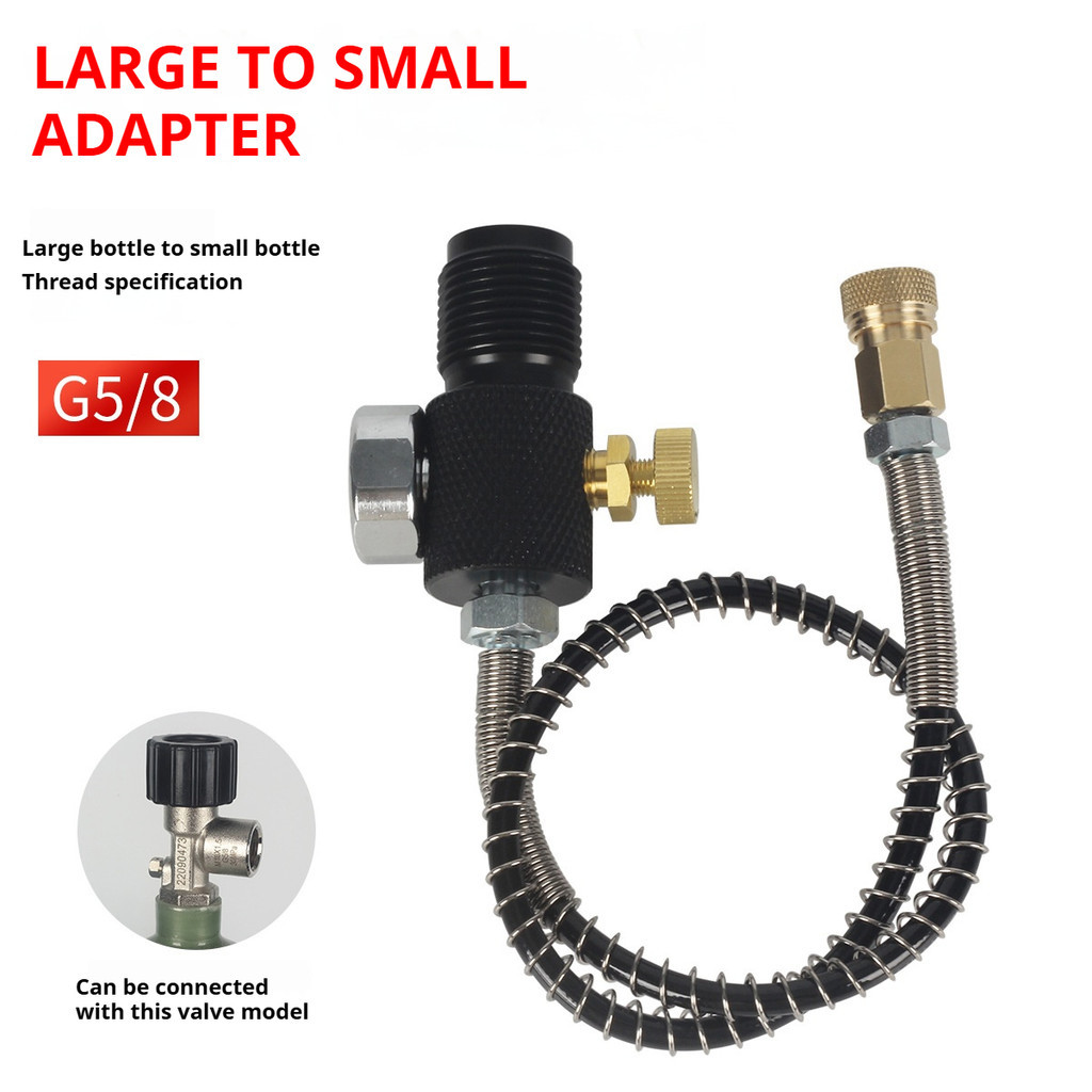 (40MPA) Pneumatic Quick Connect Coupler G5/8 ถึงอะแดปเตอร์เกลียวเล็กพร้อมมาตรวัดส่องสว่าง