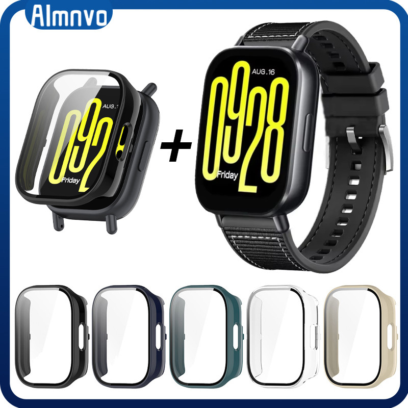 22 มม กรณีป้องกัน Gores PC สายไนล่อนซิลิโคนสำหรับนาฬิกา for Smartwatch Redmi Watch 5 Active / 5 Lite ป้องกันหน้าจอยาง